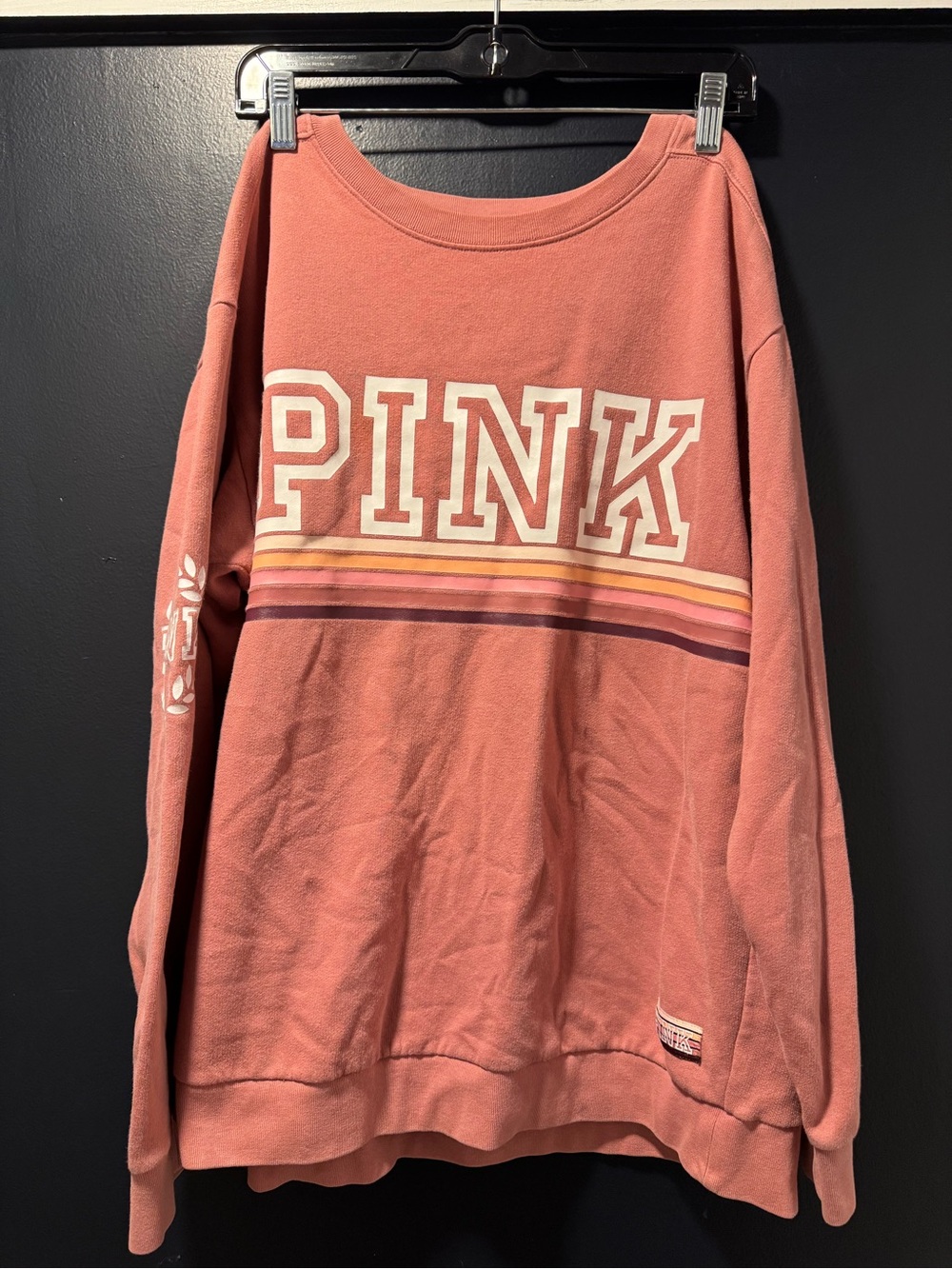 PINK Victoria’s Secret Sweatshirt Women Medium Pink Pullover Logo Crewneck
